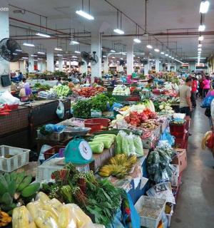 a market filled with lots of fruits and vegetables