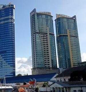 城市中的一组高楼