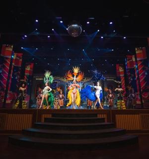 a stage with a performance of a show