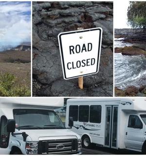 a white truck parked next to a road closed sign