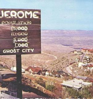 znamení města duchů v poušti