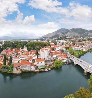 a city with a bridge over a body of water