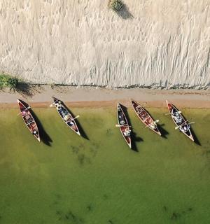 海滩上的一群船