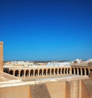 a view of a building with a clock tower
