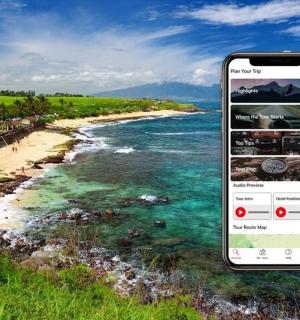 mobilní telefon fotící pláž