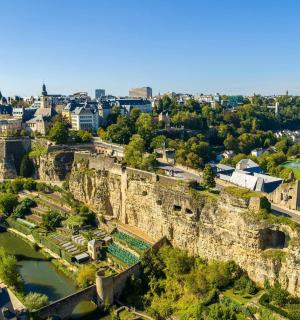 an aerial view of the old city of carcassonne