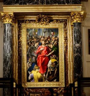 a large painting on the wall in a museum