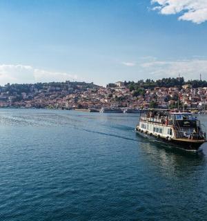 a boat on a large body of water