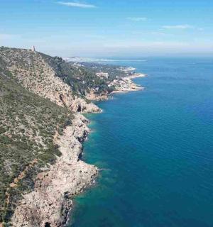 从悬崖上俯瞰大海