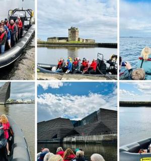 一群人在水上的木筏上