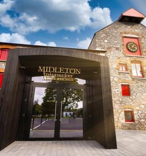 a building with a door in front of it