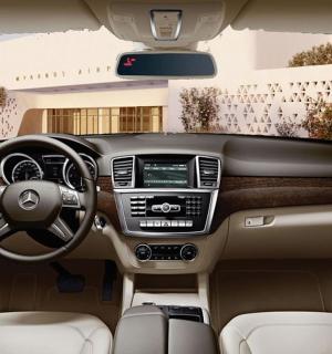 a view of the cockpit of acedes benz car