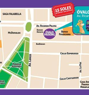 一张停车场地图，上面有一辆车