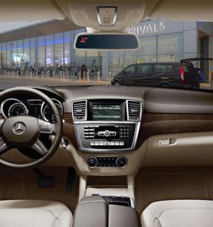 a view of the cockpit of acedes benz car