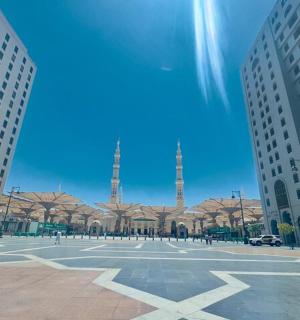 a view of a city with tall buildings