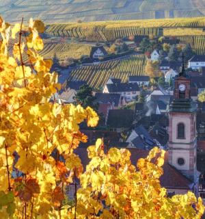 钟楼小镇的秋日景色