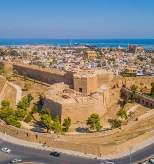 一座城市及其建筑和道路的鸟瞰图