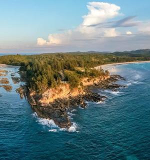 an island in the middle of the ocean