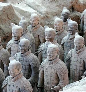 a group of statues of men in uniform