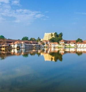 a large body of water with houses and buildings