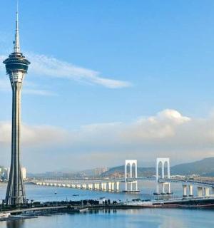 a view of the seoul tower and a bridge