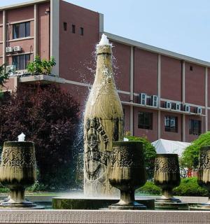 建筑物前的喷泉