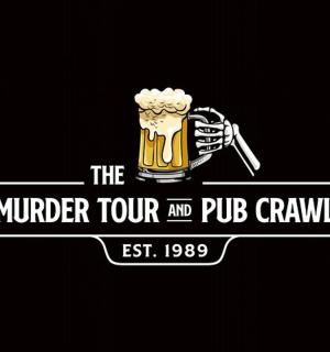 a logo for a pub with a glass of beer