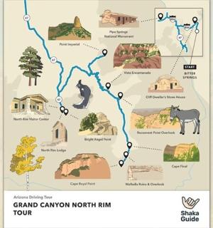 大峡谷北缘步道地图