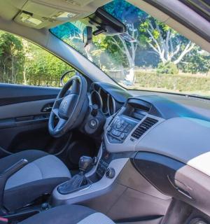 a view of the inside of a car