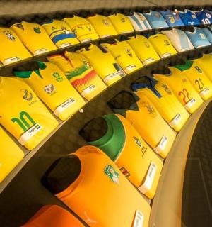 a row of yellowbacks on a store shelf