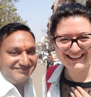 a man and a woman posing for a picture