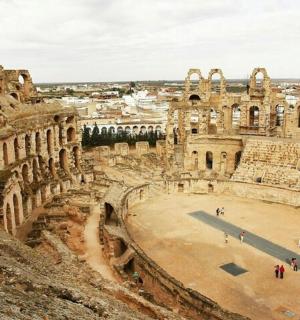 a view of the amphitheatre in the coliseum