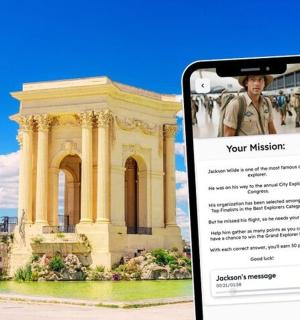 un telèfon mòbil amb una imatge d'un edifici
