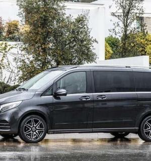 a black van parked in a parking lot