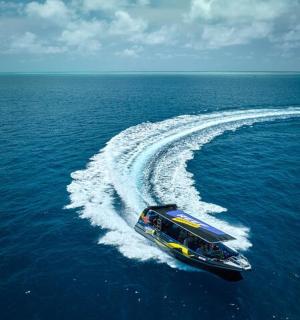 a boat in the middle of the water