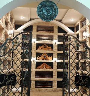 vchod do vinného sklepa s brankou