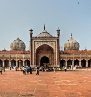 a large building with domes on top of it
