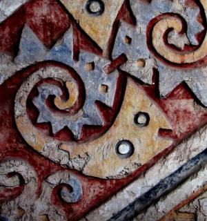 detailní záběr na vzor na zdi