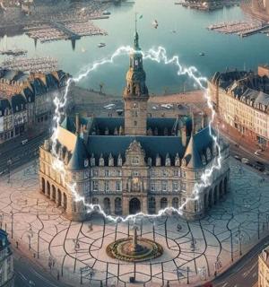 维也纳议会大厦的鸟瞰图