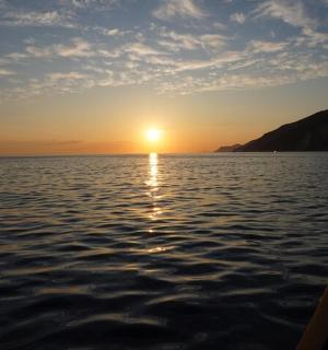 ein Blick auf den Sonnenuntergang über dem Wasser