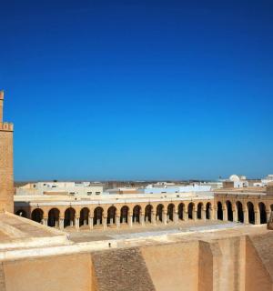 a view of a building with a clock tower