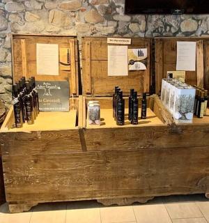 木桌上摆放着酒瓶