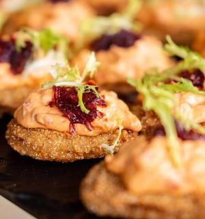a group of small food items on a plate