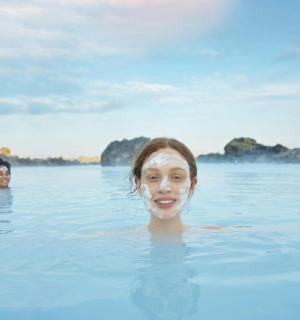 a group of women swimming in the water