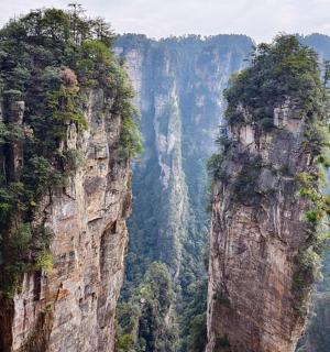 树木繁茂的山脉景观