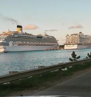 三艘游轮停靠在水中