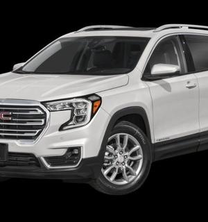 一辆白色 GMC Syclone 停在黑色背景上