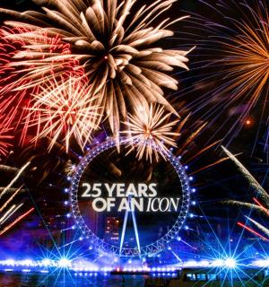 a fireworks display with the london eye and the fireworks