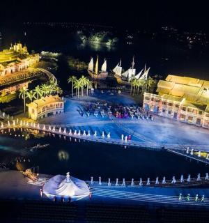 夜晚的城市鸟瞰图