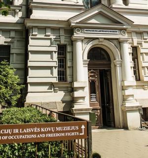 a building with a sign in front of it